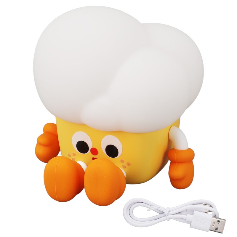 Cute Popcorn Night Light Silicone Nursery Night Light 3 Levels