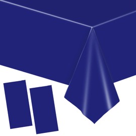 Pack of 2 Disposable Tablecloths Dark Blue Paper Tablecloth Roll Plastic Party Tablecloths 137 x 274 cm Paper Tablecloths Roll Waterproof Tablecloth for Bee Party, Children's Birthday, Weddings,