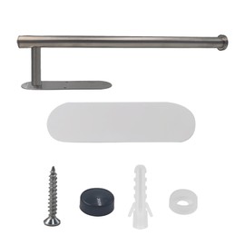Runseaway 1Pc Paper Towel Holder Under Cabinet, Self-Adhesive or Screw Mount, Stainless Steel Wall Mounted Paper Towel Holders for Kitchen, Bathroom, RV, Space Saving Design(Silver)
