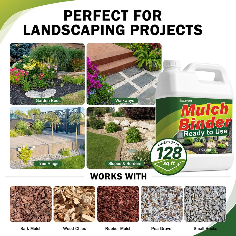 Teexpert Ready-to-Use Mulch and Rock Glue with Electric Sprayer, 1