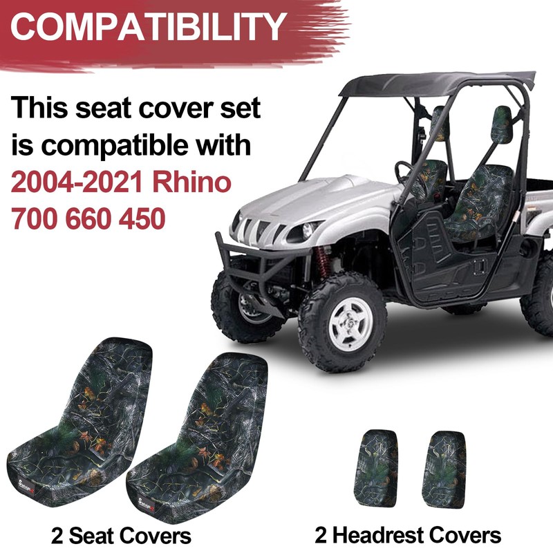 StarknightMT UTV Rhino Seat Covers, Waterproof 1680D Seat Covers Compatible