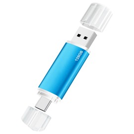 Onbqurg USB Stick C 128 GB 2.0, Pen Drive, OTG USB Stick for Type C Smartphones, Laptops, Tablets, PC, Car (Blue)