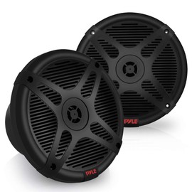 6.5 Inch Marine Speakers - Coaxial 2-Way Waterproof Component Speaker Pair | Audio Stereo Sound System with Wireless RF Streaming Support | 6.5" In., 600 Watt - Pyle PLMRF65SB