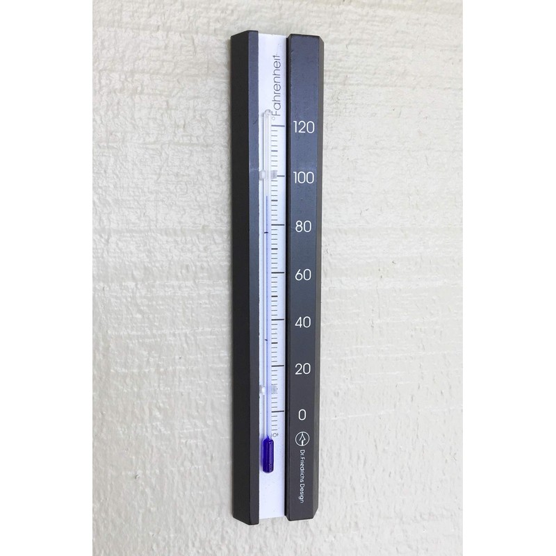 Analog Wall Thermometer with Fahrenheit Scale 7.1 inch tall (Black