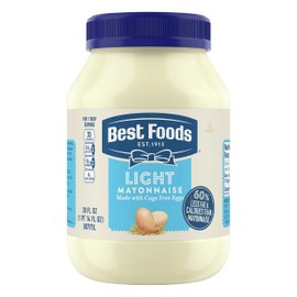 Best Foods Mayonnaise Light Mayo For A Creamy Sandwich Spread or Condiment Made With 100% Cage-Free Eggs 30 oz