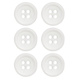 Haoa Button, 4 Hole Buttons, Resin Shirt, Kids, Glossy Simple, Fashioning, Clothing, Crafts, Diameter 0.4 inches (10 mm), 0.5 inches (12.5 mm), Set of 6, Red, Yellow, Green, Purple, White, Pink, Black