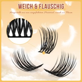 QUEWEL Pack of 84 Eyelash Clusters, Mix 10-16 mm Lash Cluster, Individual Eyelash Extensions, Soft and Lightweight, Hardly Noticeable Eyelash Presence, DIY Eyelash Extensions for Beginners at Home
