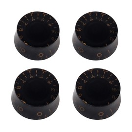 Banworks '60s Guitar Control Knobs 18-Spline Metric Knobs 6mm (15/64") 2 Tone and 2 Volume Speed Knobs Top Hat for Epiphone Les Paul SG Electric Guitars Pack of 4 JT/XN-02 Black with Golden Numbers