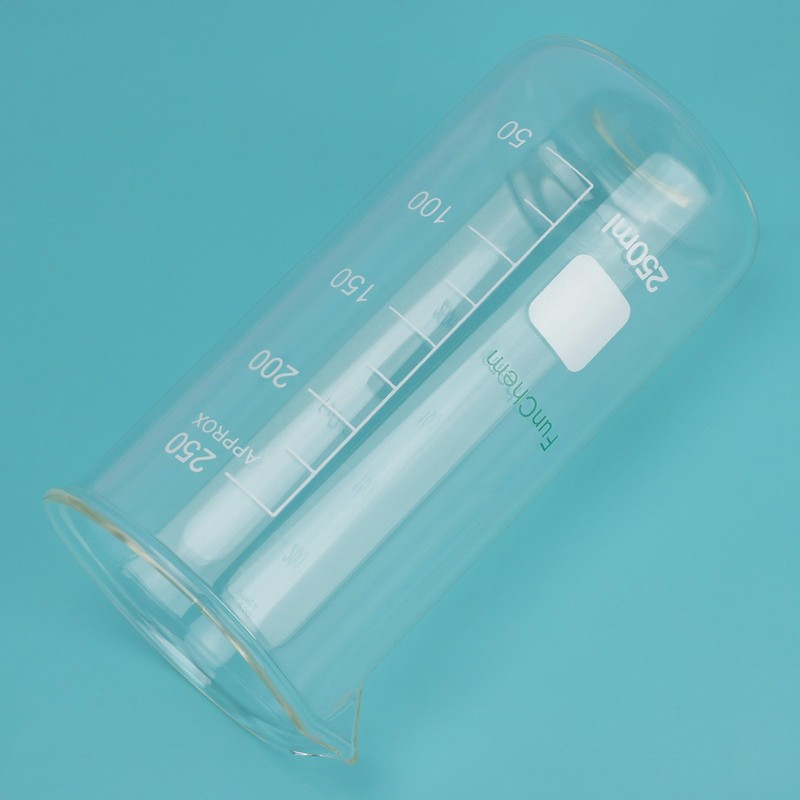 FunChem Glass Beaker, 1-Pack High Borosilicate Glass Graduated Tall Beaker