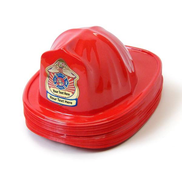 Kenco Kids Customizable Plastic Firefighter Hats -add your name or