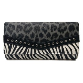 Pierre Cardin Women Wallet Girl Lovely Large Spacious Faux Leather Gift Wallet with Coin Purse Money Holder Wallet Women Girls, grey, Modern