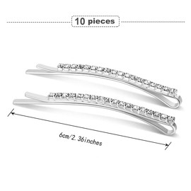 Hair Clip, 10 Pieces Rhinestone Hair Pins, Diamond Hair Clips, Classic Bobby Pins for Girls Hair Accessories