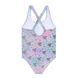 Gifts Treat - Traje de baño de una pieza para niñas, traje de baño hawaiano, traje de baño de playa para niñas de 3 a 12 años, Azul (Blue Unicorn), 9-10 Años