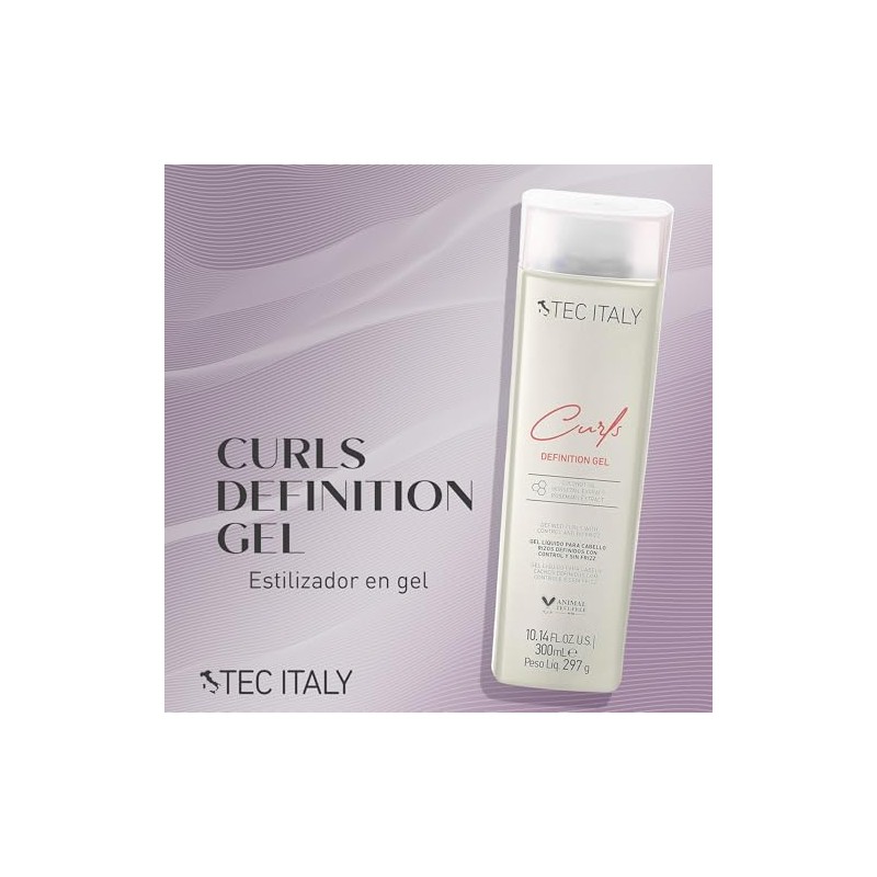TEC ITALY Curls Gel Definition Define Rizos Fijación Media Antifrizz