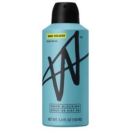 W By Jake Paul Body Spray for Men, Odor Blocking, Body Deodorant, Long Lasting Protection, Wave Breaker, 3.4 fl oz
