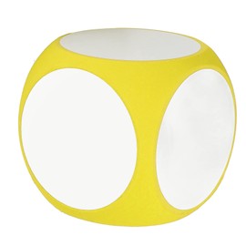 Dry Erase Dice, Portable Cubic White Board Dice Dry Erase Blocks, Cleanable Write On Dice Wipe Off Write Letters Numbers, Teaching Aid Tool for Learning Playing Game (Yellow)