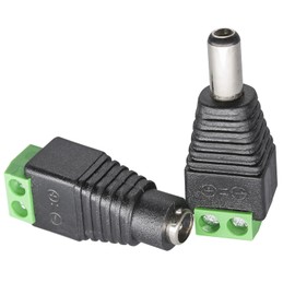 Barril macho y hembra conector Plug 5.5 mm x 2.1 mm Para Cámaras CCTV/Single Color Tiras de LED Paquete De 5 Pares