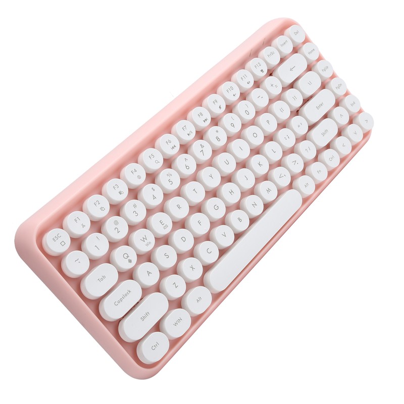 Ajazz Wireless Keyboard Bluetooth 84 Keys Retro Round Keycap Gaming