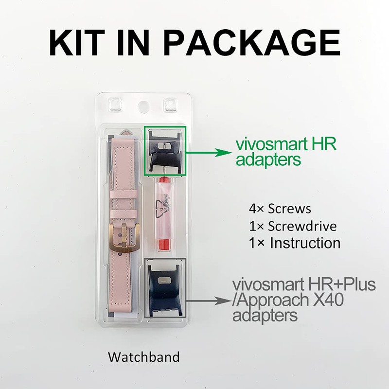 C2D JOY Leather & Silicone Mixed Strap Compatible with vivosmart