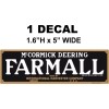 1 Farmall McCormick Deering IH  International Harvester Decal - Crisp and Sharp