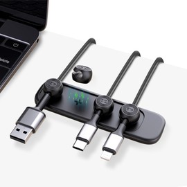 Wanheart Magnetic Cable Management, Cord Holder for Desk, 2 Sizes (4.2mm & 5mm), Multipurpose Magnetic Wire Clips for Lightning, USB-C, Micro Cables – Stick to Metal, Wood, or Glass (Basic Set)