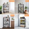 4 Tier Shelf Foldable Storage Shelf w/360° Movement Wheels, No
