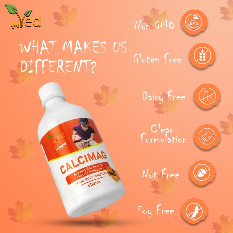 Ved Calcium, Magnesium, Vitamin D3 and Zinc Vegan Liquid Supplement,