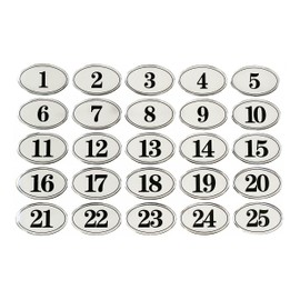 NanTun Oval Table Number Storage Cabinets Numbers Pubs Restaurants Clubs Tags - Silver 1-25