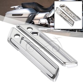 Unbranded Chrome Hard Saddlebag Hinge Latch Cover ABS For Harley Touring Electra Glide CVO