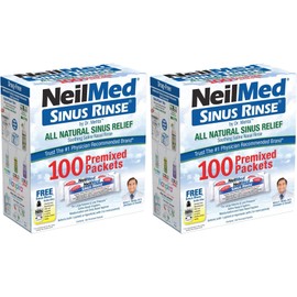 NeilMed Sinus Rinse All Natural Relief Premixed Refill Packets 100 Each (Pack of 2)