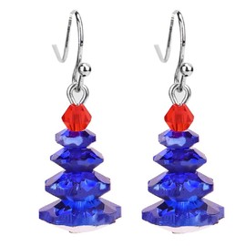 Christmas Earrings for Women Holiday Earrings Crystal Cristmas Tree Earrings Xmas Dangle Earrings Christmas Jewelry-blue
