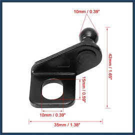 INFINAUTO 2 Pair 10mm Car Ball Studs Mounting Brackets Black for Gas Struts Shocks 42x35x21mm Stylish Design