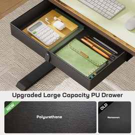 Marsail Electric Standing Desk with Drawer, 48 x 24 Electric Stand Up Desk, Ergonomic Adjustable Desk with Storage, Headphone/Bag Hooks, Computer Desk for Home & Office with Cable Management,Brown