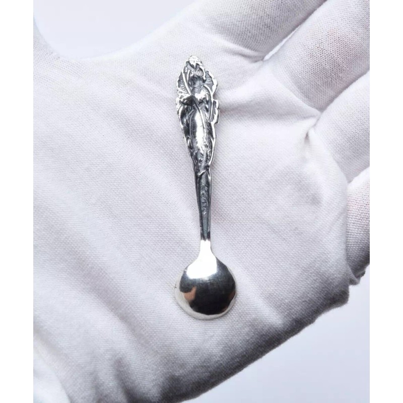SliverLiza SOLID 925 Sterling silver Love Disarmed Mini Spoon-baby/ Silver
