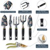Ebbniur Garden Tool Set, 25Pcs Heavy Duty Floral Garden Tools,