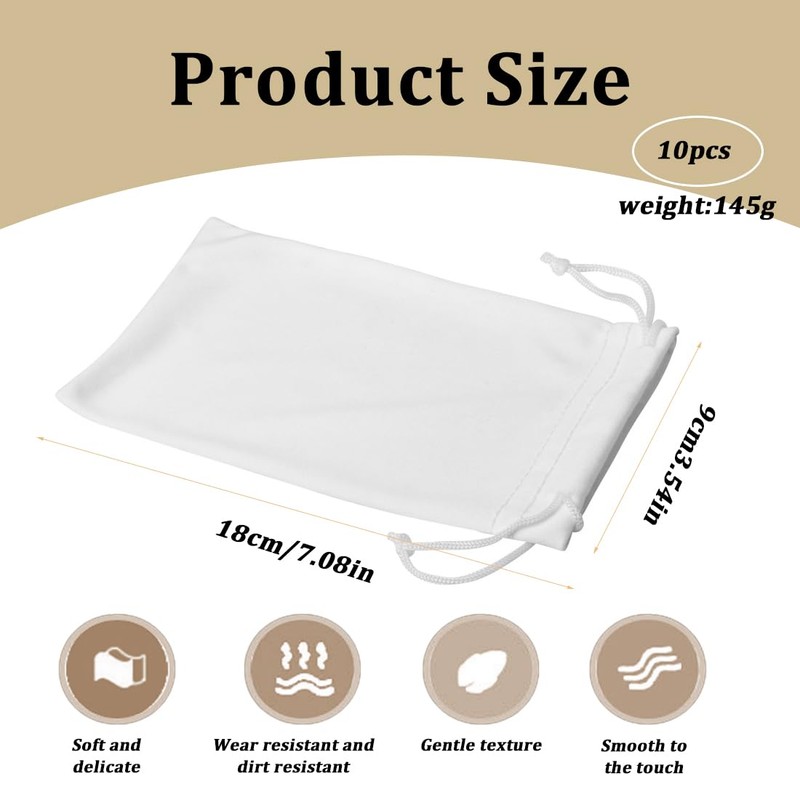 ZOWEXIQ Pack of 10 Soft Microfibre Glasses Case, Sunglasses Bag,