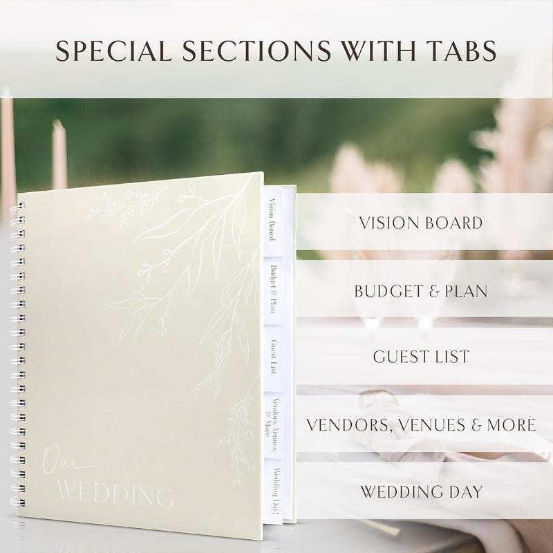 Beautiful Minimalistic Wedding Planner Book and Organizer - Unique Engagement