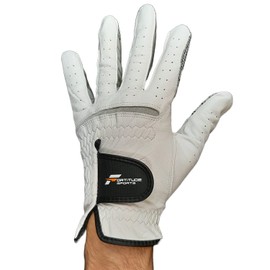 Fortitude Sports Unisex Leather Golf Glove Left Hand | Premium Cabretta Leather Golf Gloves | Non Slip Ladies And Mens Golf Gloves (M/L, Left)