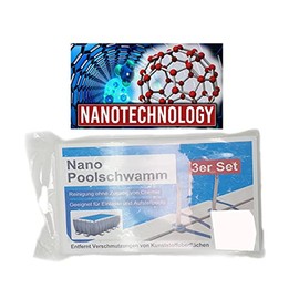Expo-Börse 572-01088 Cleaning Sponge Pool Sponge Nano Set of 3 11 x 6.5 x 2 cm