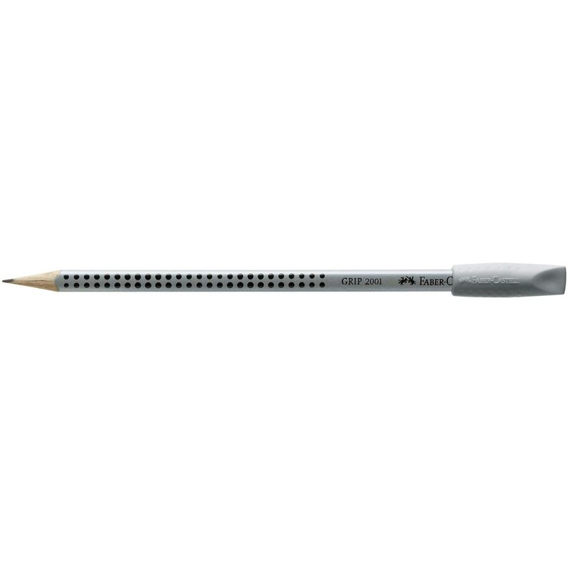 Faber-Castell Grip Eraser Caps, Grey, Pack of 2