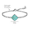 Lauren-Spencer Turquoise Bracelet for Women Adjustable Stainless Steel Chain Bracelet