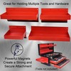 Magnetic Shelf 4-Pcs Set - Red Tool Trays - Metal