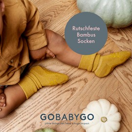 GoBabyGo Original Non-Slip Baby Crawling Socks | Anti-Slip Crawling Support for Active Children | Bamboo Cotton |