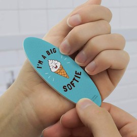 I'm A Big Softie Soft Serve Ice Cream Cone Funny Humor Double-Sided Oval Nail File Emery Board Set 4 Pack