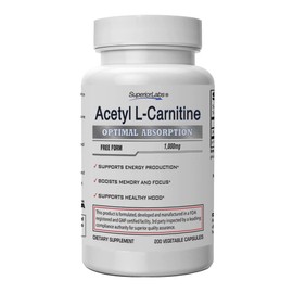Superior Labs  Acetyl L-Carnitine 1000mg Maximum Absorption  Pure Vegetable Capsules  Zero Synthetic Additives  Superior Absorption                   