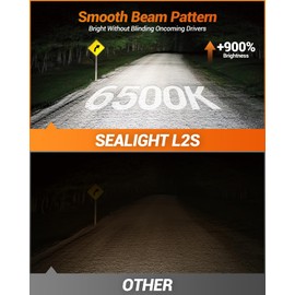 SEALIGHT 9005/HB3 H11/H9/H8 LED Bulbs Combo, 68000LM Bright 6500K Daylight White, 25000RPM Cooling Fan Light Bulbs, Pack of 4