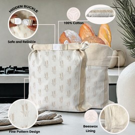 2 Pack Beeswax Bread Bags for Sourdough Storage 13"x17"in Reusable Bread Bags for Homemade,Cotton Beeswax Bag for Keeping Sourdough Fresh