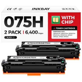 075H Black Toner Cartridge 2PK Replacement for Canon 075H 075 Toner Compatible with Canon Color imageCLASS LBP646Cdw MF662Cdw MF664Cdw MF665Cdw LBP647Cdw LBP640 MF660 Printer- High Capacity with Chip