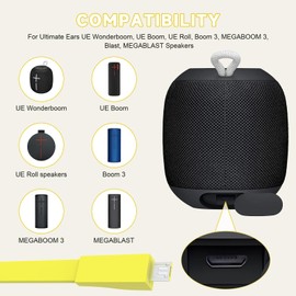 Lusgawer Replacement USB Boom Charging Cable Charger Cord Wire Compatible with Ultimate Ears UE Wonderboom, UE Boom, Boom 3, Megaboom 3, Blast, Megablast, Roll Speakers (Yellow)