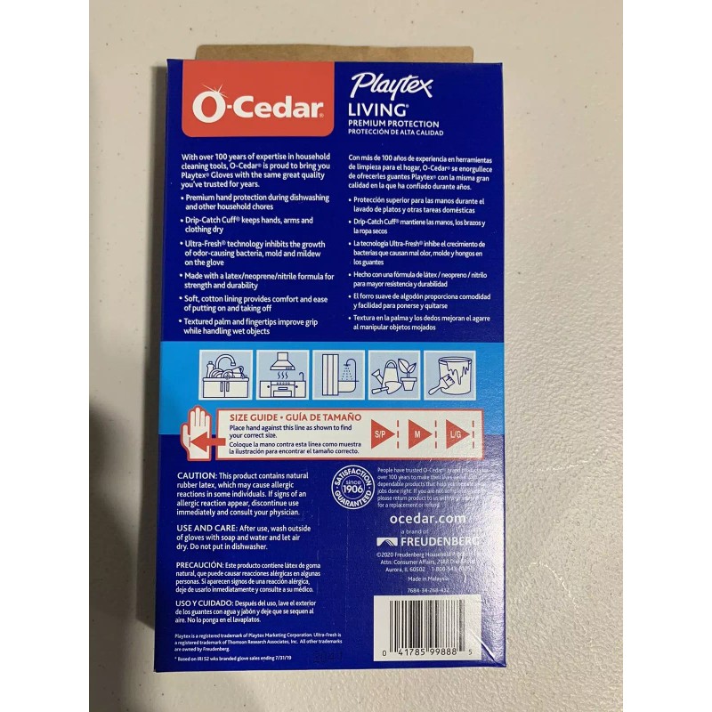 Playtex 3 Pair O-Cedar Playtex Living PREMIUM Medium Reusable Rubber